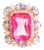 Bochic “Capri” Vintage Emerald Shape Pink Topaz & Tanzanite - 18K Gold & Silver For Sale