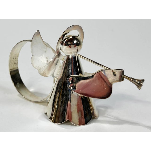 Metal Vintage Silver Plate Angel Napkin Rings, Set of 5 For Sale - Image 7 of 9