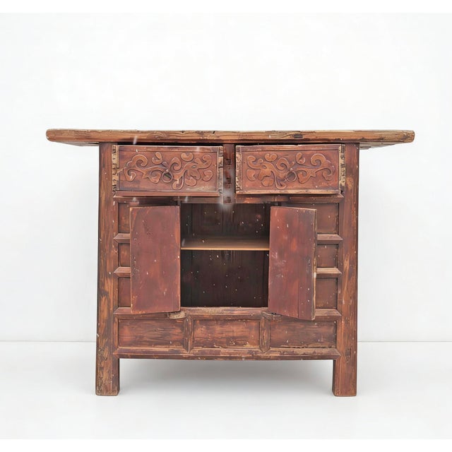 Double Top Drawer Carved Cabinet or Sideboard For Sale - Image 11 of 12