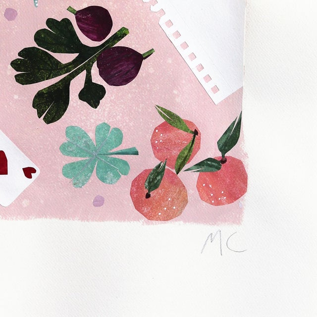 Paper Under the Umbrella - Abstract Colorful Still Life Collage Art on Paper Original Artwork by Maria C Bernhardsson For Sale - Image 7 of 8