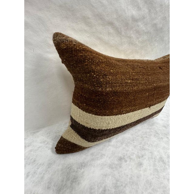 Contemporary Turkish Hemp Pillow Cushion Natural Beige Brown Pillow Cushion Cover 16" x 24" For Sale - Image 3 of 4