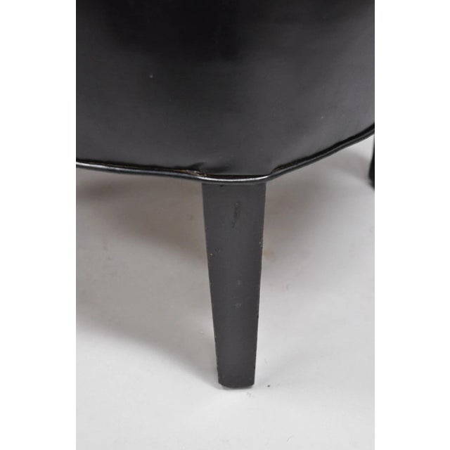 Vintage Mid Century Modern Low Black Barrel Back Lounge Club Chairs - A Pair For Sale - Image 10 of 18