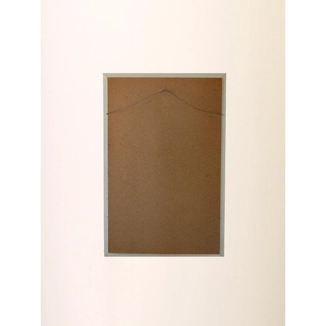 Vintage Scandinavian Mirror in White Lacquer with Brass Corners, 1950s For Sale - Image 6 of 7