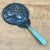 Vintage Floral Motif Metal Hand Mirror For Sale - Image 11 of 13