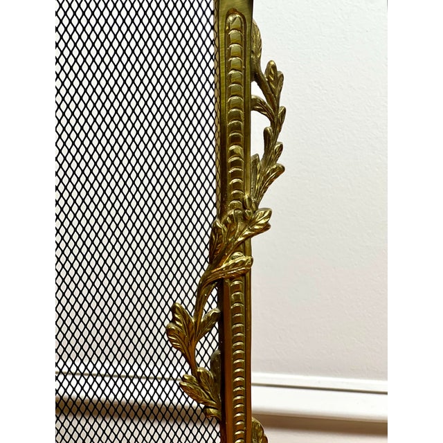 20th Century Louis XVI Style Brass Fireplace Screen For Sale - Image 10 of 12