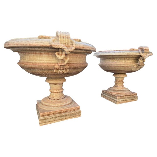 Onyx Kraters with Pedestals, 1950s, Set of 2 For Sale - Image 10 of 10