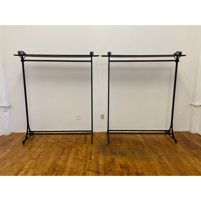 Custom Hand-Forged Wrought Iron Garment Racks - Set of 3 | Chairish