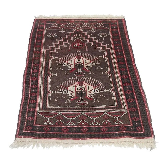 Brown Vintage Tribal Afghan Rug 2'9'' X 5'0'' For Sale - Image 8 of 11