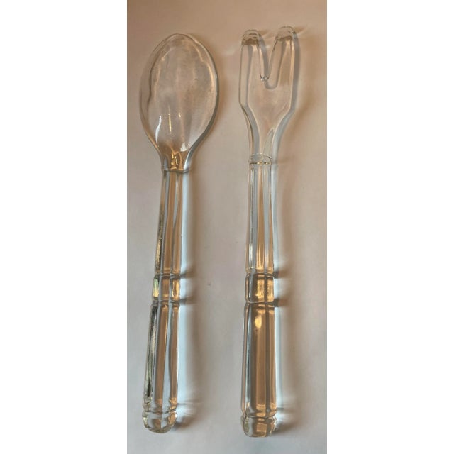 Mid 20th Century Vintage Glass Salad Serving Set For Sale - Image 5 of 6