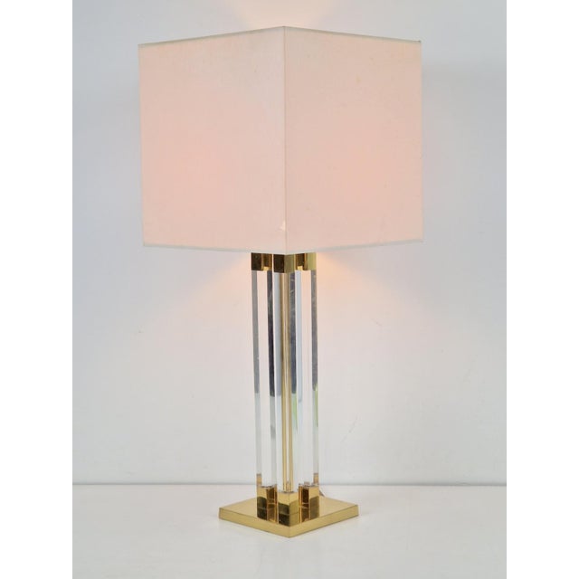 Vintage Regency Acrylic & Brass Table Lamp, Italy, 1970s For Sale - Image 13 of 13