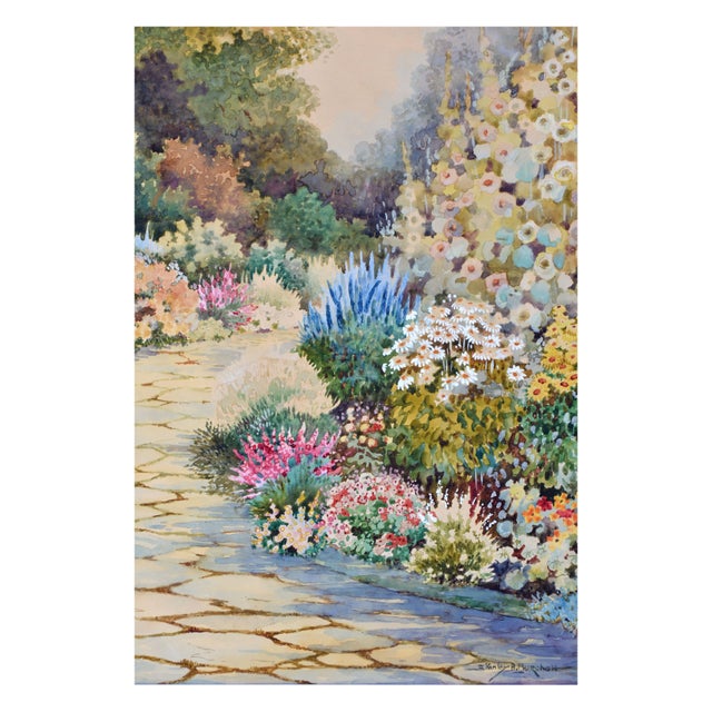 Beautiful detailed floral watercolor by Stanley A. Burchett (English, 20th Century). Signed lower right, dated 1963....