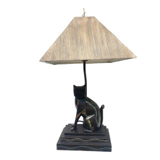 1990s Postmodern Leeazanne Cat Accent Lamp For Sale