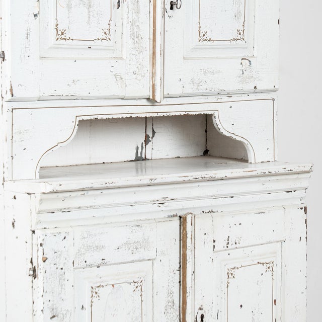 19th Century Swedish Pine Cabinet With Original White Paint For Sale - Image 11 of 15