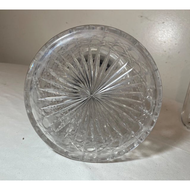 Antique Mappin & Webb Silver Plate Cut Crystal Claret Water Pitcher Ice Chamber For Sale - Image 13 of 17