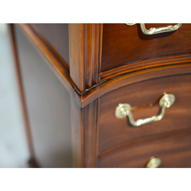 Vintage Georgian Style Mahogany Tall Chest of Drawers With Brass Bail Hardware For Sale - Image 12 of 13