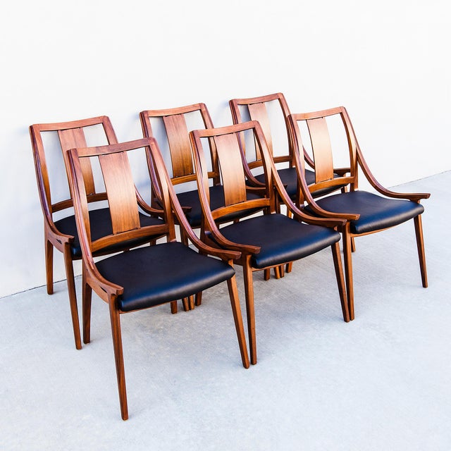 Rare 1960s Glenn of California Low Arm Walnut Dining Chairs For Sale - Image 17 of 18