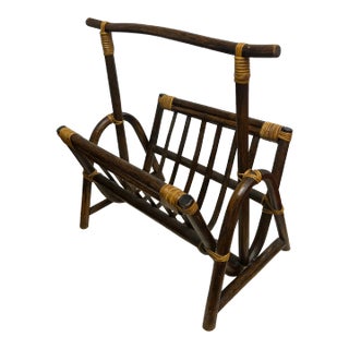 1960s Bamboo Magazine Rack For Sale