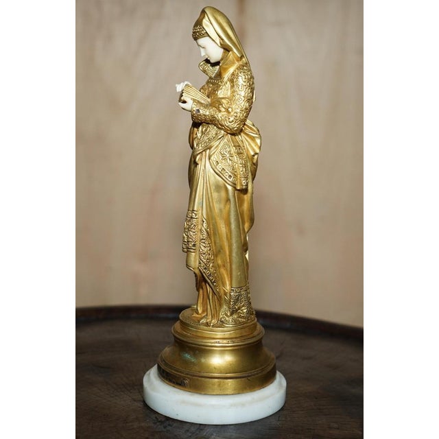 Albert Ernest Carrier-Belleuse, Reading Lady, 19th Century, Gilt Bronze For Sale - Image 16 of 18