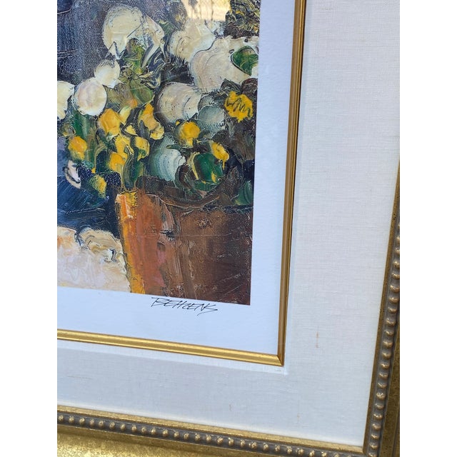 Mediterranean 1990s Howard Behrens Impressionist Mediterranean Floral Terrace Serigraph - Signed, Limited Edition 106/175 For Sale - Image 3 of 14