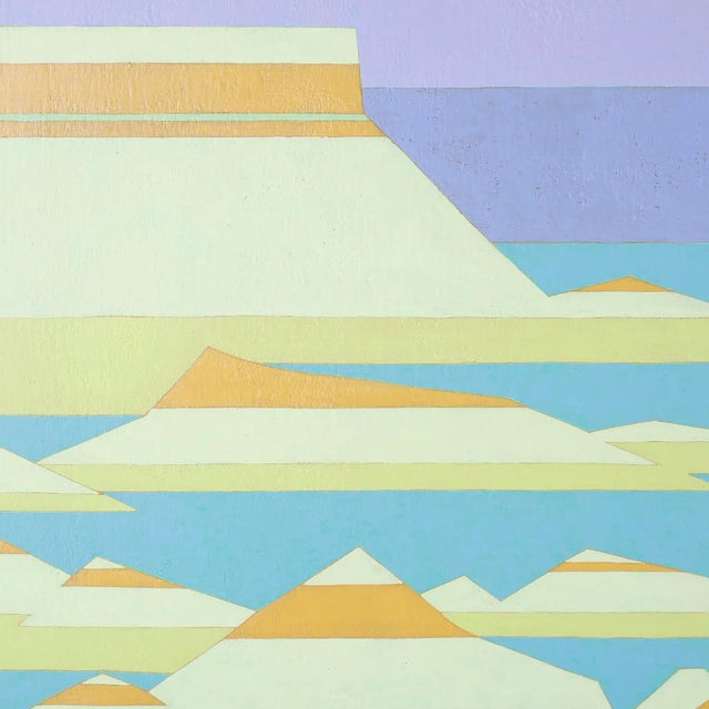 Mid-Century Modern Landscape Acrylic Painting For Sale In West Palm - Image 6 of 10