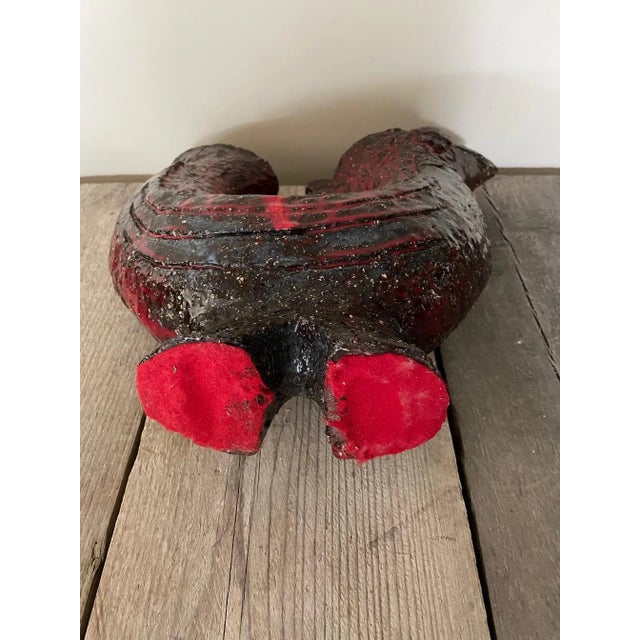 Ceramic Red Ceramic Rooster, 1960s For Sale - Image 7 of 8
