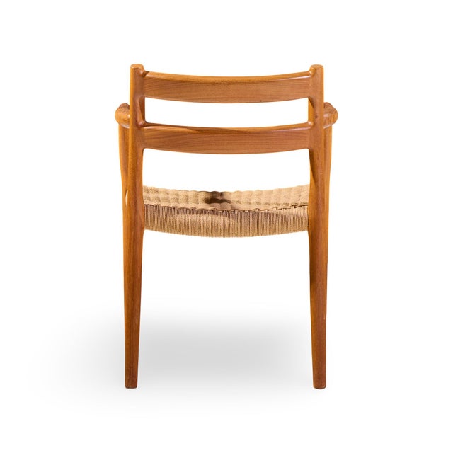 Niels Møller Models 84 and 67 Mid Century Danish Teak and Rope Dining Chairs - Set of 6 For Sale - Image 14 of 18