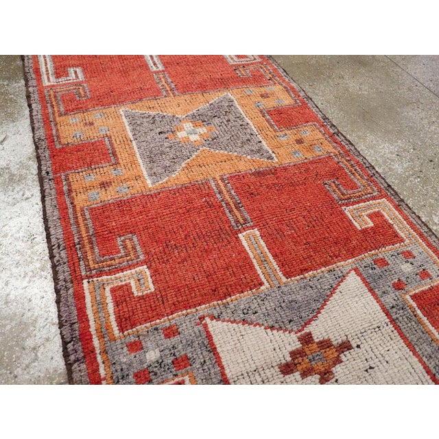 Mid 20th Century Galerie Shabab Collection Mid-20th Century Turkish Anatolian Tribal Runner For Sale - Image 5 of 10