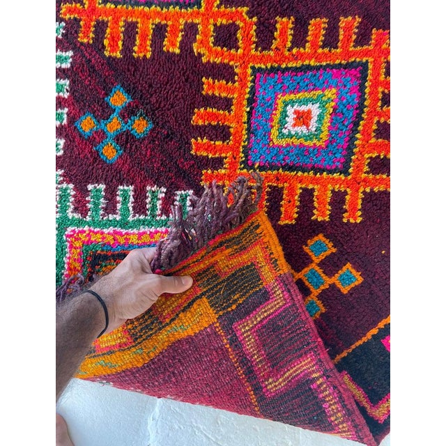 Mid 20th Century Moroccan SISTER HORSE RUG 4 x 6 For Sale - Image 9 of 11