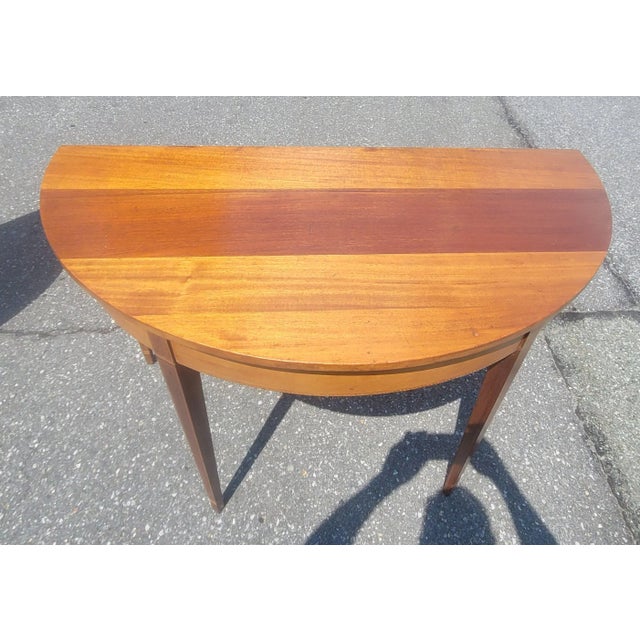 A Pair of 1930s American Federal Mahogany Inlaid Large Console Tables. Join the two large console tables to make a solid...