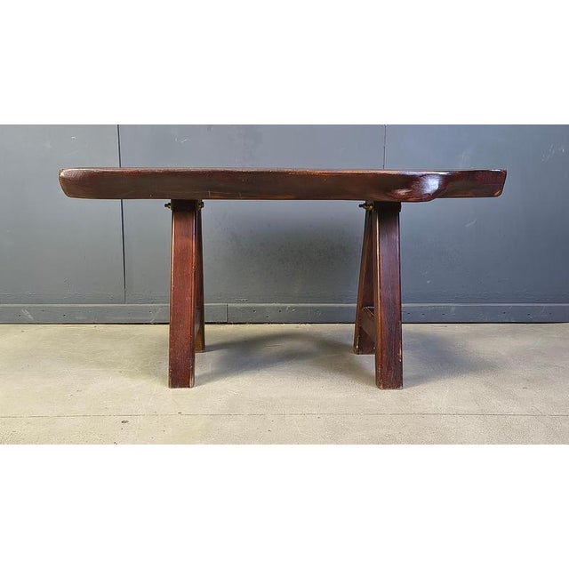 Wood Brutalist Wood Dining Table from Mobichalet, 1960s For Sale - Image 7 of 12