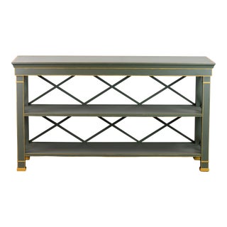 Vintage Classic Green Console Bookshelf For Sale