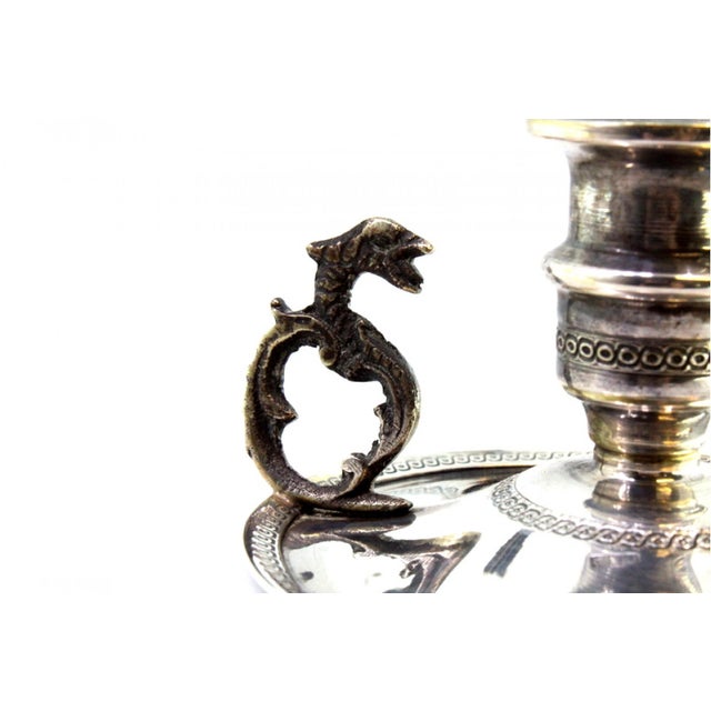 Small Silver Paddle with Raised Border and Applications For Sale - Image 5 of 8