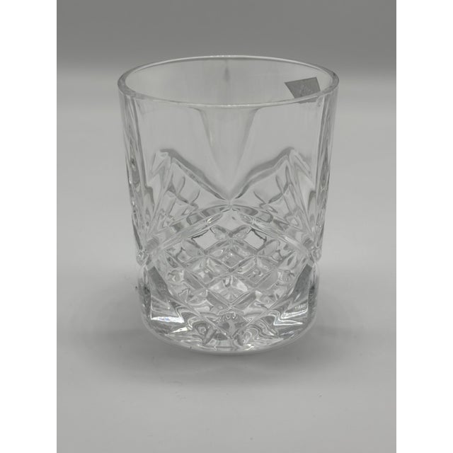 Glass Shannon Crystal by Godinger Dublin Collection Set of 4 Double Old Fashioned Glasses For Sale - Image 7 of 9