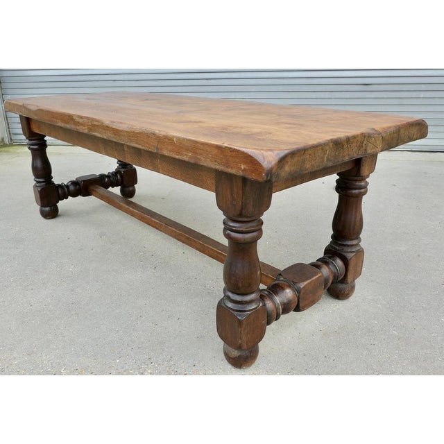 French 12 Seater Oak Farmhouse Table, 1930s For Sale - Image 6 of 12