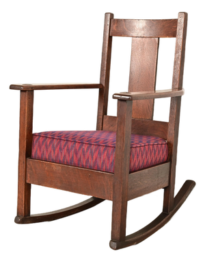 Limbert Antique Mission Oak Arts & Crafts Rocking Chair, Circa 1910