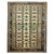 A square size antique Caucasian Shirvan rug from the 20th century. Olive green, rust, navy accents on a beige field....