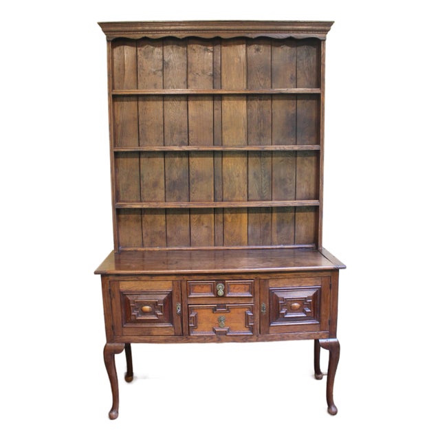 Circa 1860-80 English Queen Anne Style Oak Dresser For Sale