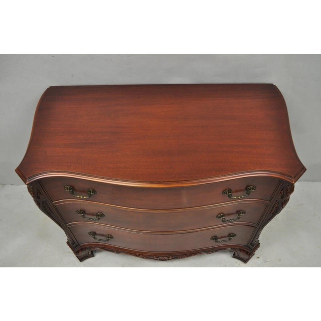 Traditional Vintage Georgian Mahogany Bow Front Server Chest Commode Dresser by John Stuart For Sale - Image 3 of 13