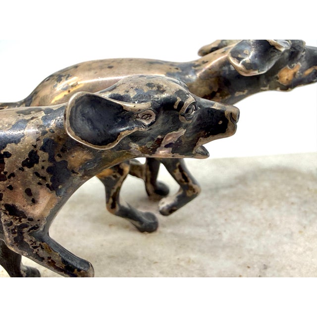 Early 20th Century S. Kirk & Sons Sterling Silver Foxhounds Sculpture Limited Edition For Sale In Palm Springs - Image 6 of 15