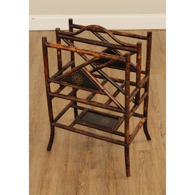 Victorian Vintage Bamboo Magazine Rack For Sale - Image 3 of 13