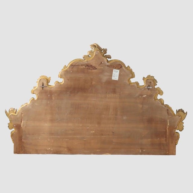 Aqua 1920s Ditta Pieri & Son Italian Louis XIV Style Figural Carved Giltwood Headboard For Sale - Image 8 of 8
