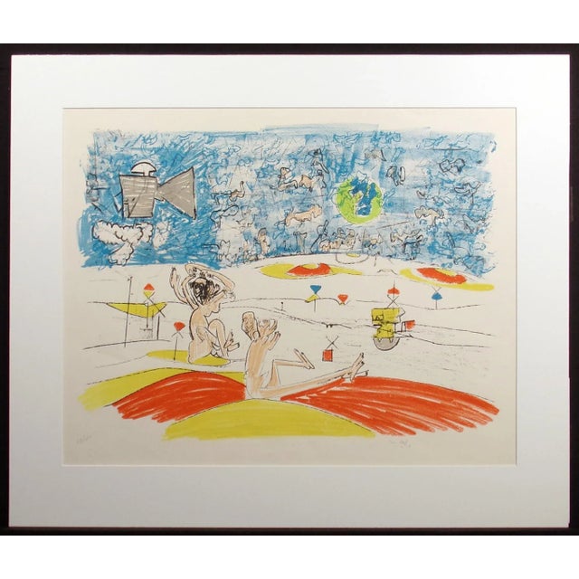 "Fog Gog Magog" Planche 5 Original limited edition lithograph by famous abstract expressionist Roberto Matta. Matted, not...