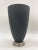 Postmodern Postmodern Flower Vases in Black Satin Glass with Metal Base, 1980, Set of 2 For Sale - Image 3 of 8