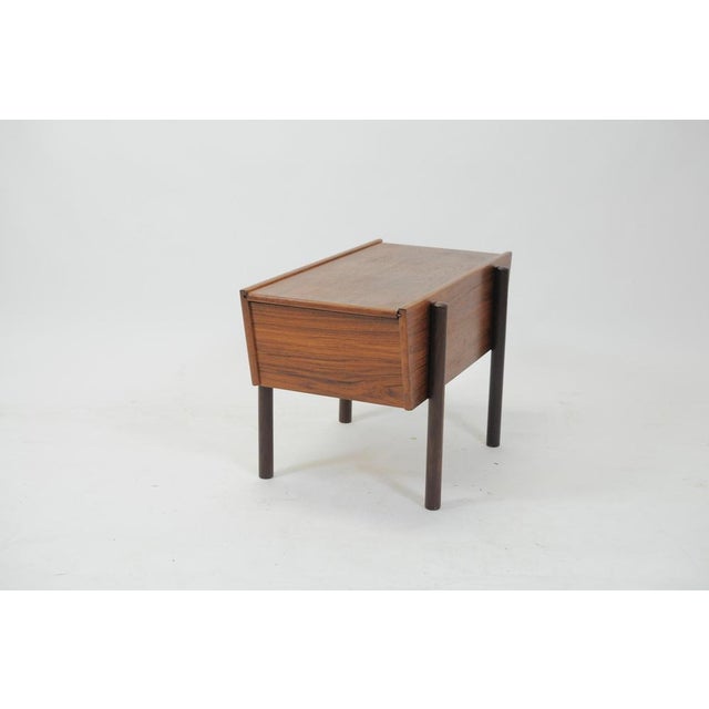 Fully Restored Danish Sewing Side Table in Teak, 1960s For Sale - Image 4 of 7