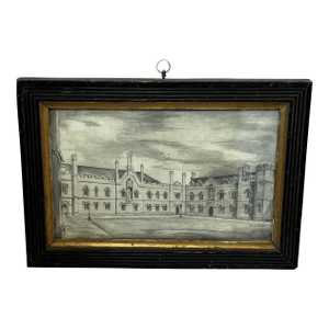 Georgian Pencil Drawing of Gisborne Court, Peterhouse Cambridge — British School in the Manner of Joseph Michael Gandy