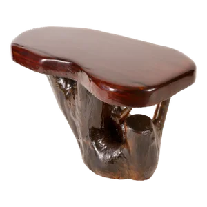 1970s Vintage Live Edge Slab Pedestal Table