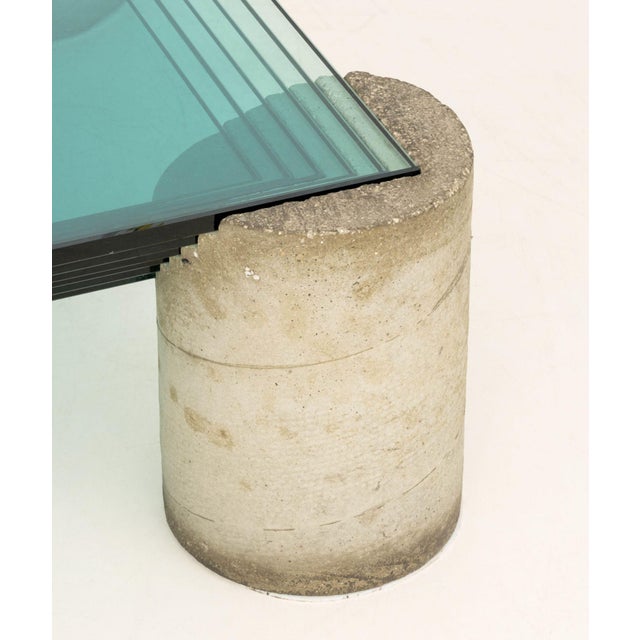 Modernist Graduated Glass Top and Concrete Coffee Table For Sale In New York - Image 6 of 12