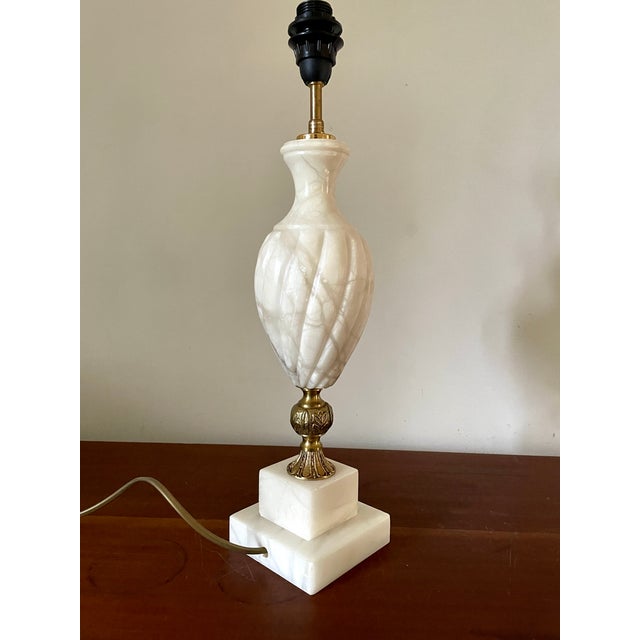 Ivory Alabaster Lamp Base, 1950 For Sale - Image 8 of 8