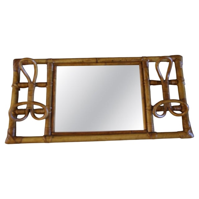Coat Rack and Wall Mirror in Rattan and Bamboo, 1960s For Sale - Image 17 of 17