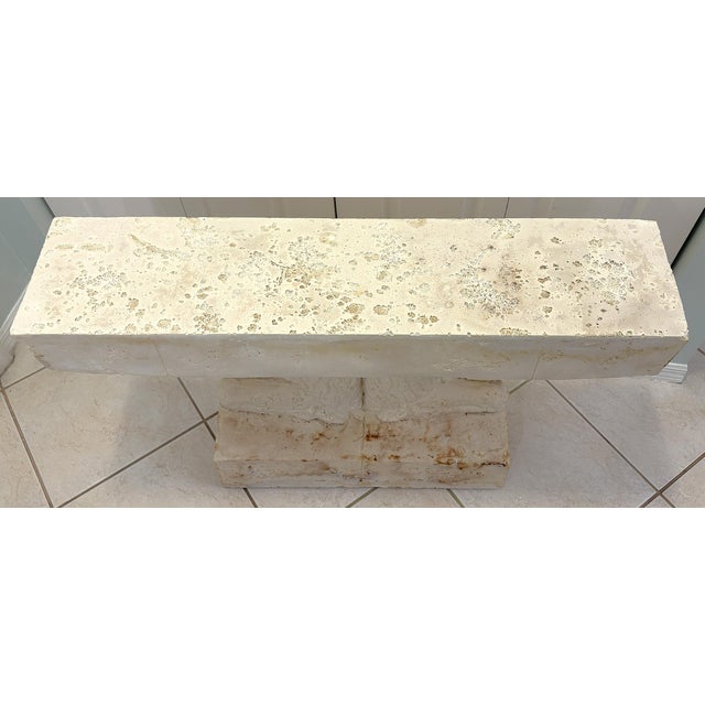 Late 20th Century Vintage Neoclassical Style Double Rams Head Console Table For Sale - Image 5 of 16